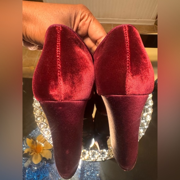 Tory Burch Carley Velvet Ankle Boots In Burgundy. Size 10.5 - Picture 10 of 16